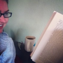 A cup of coffee and a good book make me happy 